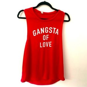 Gangsta of Love Graphic Muscle Tank Top SZ M